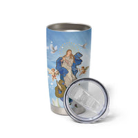 Italy Immaculate Conception Feast Day Tumbler Cup Virgin Mary with Cross And Lily Flower - Wonder Print Shop