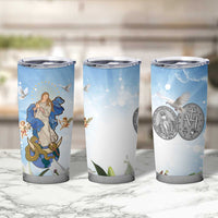Italy Immaculate Conception Feast Day Tumbler Cup Virgin Mary with Cross And Lily Flower - Wonder Print Shop