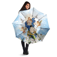 Italy Immaculate Conception Feast Day Umbrella Virgin Mary with Cross And Lily Flower - Wonder Print Shop