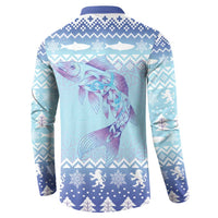 Cardiganshire Wales Christmas Button Sweatshirt Ceredigion Herring Celtic Knot - Wonder Print Shop