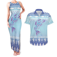Cardiganshire Wales Christmas Couples Matching Tank Maxi Dress and Hawaiian Shirt Ceredigion Herring Celtic Knot - Wonder Print Shop