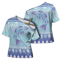 Cardiganshire Wales Christmas Cross Shoulder Shirt Ceredigion Herring Celtic Knot - Wonder Print Shop