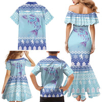 Cardiganshire Wales Christmas Family Matching Mermaid Dress and Hawaiian Shirt Ceredigion Herring Celtic Knot - Wonder Print Shop