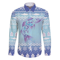 Cardiganshire Wales Christmas Family Matching Off The Shoulder Long Sleeve Dress and Hawaiian Shirt Ceredigion Herring Celtic Knot - Wonder Print Shop