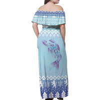 Cardiganshire Wales Christmas Family Matching Off Shoulder Maxi Dress and Hawaiian Shirt Ceredigion Herring Celtic Knot - Wonder Print Shop
