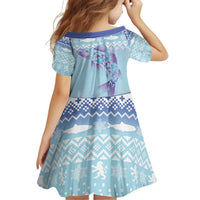 Cardiganshire Wales Christmas Family Matching Off Shoulder Short Dress and Hawaiian Shirt Ceredigion Herring Celtic Knot - Wonder Print Shop