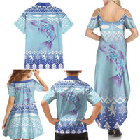 Cardiganshire Wales Christmas Family Matching Summer Maxi Dress and Hawaiian Shirt Ceredigion Herring Celtic Knot - Wonder Print Shop