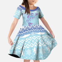 Cardiganshire Wales Christmas Kid Short Sleeve Dress Ceredigion Herring Celtic Knot - Wonder Print Shop