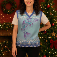 Cardiganshire Wales Christmas Knitted V-Neck Vest Ceredigion Herring Celtic Knot - Wonder Print Shop