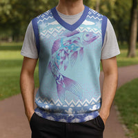 Cardiganshire Wales Christmas Knitted V-Neck Vest Ceredigion Herring Celtic Knot - Wonder Print Shop