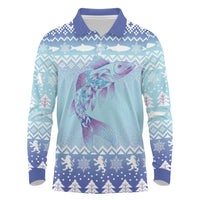 Cardiganshire Wales Christmas Long Sleeve Polo Shirt Ceredigion Herring Celtic Knot - Wonder Print Shop