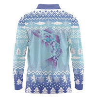 Cardiganshire Wales Christmas Long Sleeve Polo Shirt Ceredigion Herring Celtic Knot - Wonder Print Shop