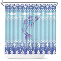 Cardiganshire Wales Christmas Shower Curtain Ceredigion Herring Celtic Knot - Wonder Print Shop