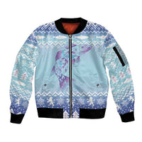 Cardiganshire Wales Christmas Sleeve Zip Bomber Jacket Ceredigion Herring Celtic Knot - Wonder Print Shop