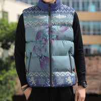Cardiganshire Wales Christmas Sleeveless Puffer Jacket Ceredigion Herring Celtic Knot - Wonder Print Shop