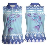 Cardiganshire Wales Christmas Women Sleeveless Polo Shirt Ceredigion Herring Celtic Knot - Wonder Print Shop