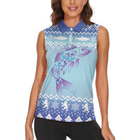 Cardiganshire Wales Christmas Women Sleeveless Polo Shirt Ceredigion Herring Celtic Knot - Wonder Print Shop