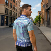 Cardiganshire Wales Christmas Zipper Polo Shirt Ceredigion Herring Celtic Knot - Wonder Print Shop