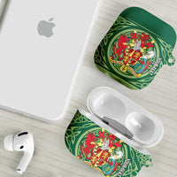 Personalized Carmarthenshire Wales AirPods Case Map and Emblem Celtic Style - Wonder Print Shop