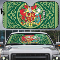 Personalized Carmarthenshire Wales Auto Sun Shade Map and Emblem Celtic Style - Wonder Print Shop