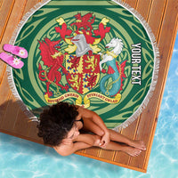 Personalized Carmarthenshire Wales Beach Blanket Map and Emblem Celtic Style - Wonder Print Shop