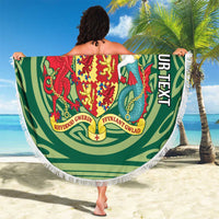 Personalized Carmarthenshire Wales Beach Blanket Map and Emblem Celtic Style - Wonder Print Shop