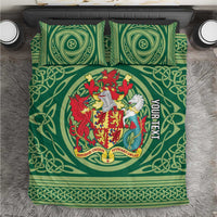 Personalized Carmarthenshire Wales Bedding Set Map and Emblem Celtic Style - Wonder Print Shop