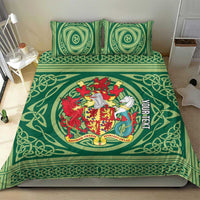 Personalized Carmarthenshire Wales Bedding Set Map and Emblem Celtic Style - Wonder Print Shop