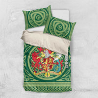 Personalized Carmarthenshire Wales Bedding Set Map and Emblem Celtic Style - Wonder Print Shop
