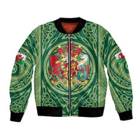 Personalized Carmarthenshire Wales Bomber Jacket Map and Emblem Celtic Style - Wonder Print Shop