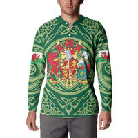 Personalized Carmarthenshire Wales Button Sweatshirt Map and Emblem Celtic Style - Wonder Print Shop