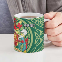 Personalized Carmarthenshire Wales Ceramic Mug Map and Emblem Celtic Style - Wonder Print Shop