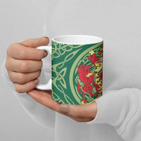 Personalized Carmarthenshire Wales Ceramic Mug Map and Emblem Celtic Style - Wonder Print Shop