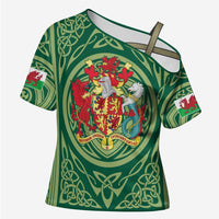 Personalized Carmarthenshire Wales Cross Shoulder Shirt Map and Emblem Celtic Style - Wonder Print Shop