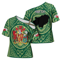 Personalized Carmarthenshire Wales Cross Shoulder Shirt Map and Emblem Celtic Style - Wonder Print Shop