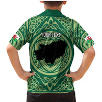 Personalized Carmarthenshire Wales Family Matching Mermaid Dress and Hawaiian Shirt Map and Emblem Celtic Style - Wonder Print Shop