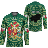 Personalized Carmarthenshire Wales Hockey Jersey Map and Emblem Celtic Style - Wonder Print Shop