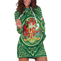 Personalized Carmarthenshire Wales Hoodie Dress Map and Emblem Celtic Style - Wonder Print Shop
