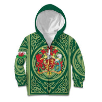 Personalized Carmarthenshire Wales Kid Hoodie Map and Emblem Celtic Style - Wonder Print Shop