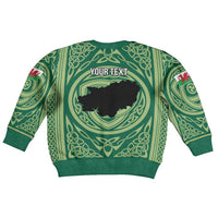Personalized Carmarthenshire Wales Kid Ugly Christmas Sweater Map and Emblem Celtic Style - Wonder Print Shop
