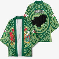 Personalized Carmarthenshire Wales Kimono Map and Emblem Celtic Style - Wonder Print Shop