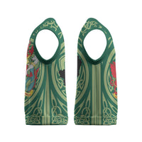 Personalized Carmarthenshire Wales Christmas Knitted V-Neck Vest Map and Emblem Celtic Style - Wonder Print Shop