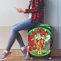 Personalized Carmarthenshire Wales Luggage Cover Map and Emblem Celtic Style - Wonder Print Shop