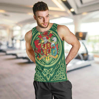 Personalized Carmarthenshire Wales Men Tank Top Map and Emblem Celtic Style - Wonder Print Shop