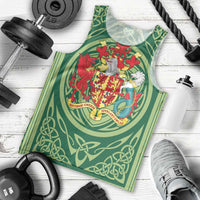 Personalized Carmarthenshire Wales Men Tank Top Map and Emblem Celtic Style - Wonder Print Shop