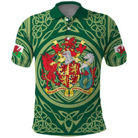 Personalized Carmarthenshire Wales Polo Shirt Map and Emblem Celtic Style - Wonder Print Shop