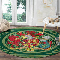 Personalized Carmarthenshire Wales Round Carpet Map and Emblem Celtic Style - Wonder Print Shop