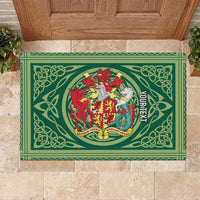 Personalized Carmarthenshire Wales Rubber Doormat Map and Emblem Celtic Style - Wonder Print Shop