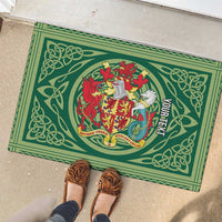 Personalized Carmarthenshire Wales Rubber Doormat Map and Emblem Celtic Style - Wonder Print Shop