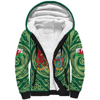 Personalized Carmarthenshire Wales Sherpa Hoodie Map and Emblem Celtic Style - Wonder Print Shop